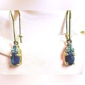 Ross-Simons | Sapphire & Diamond Gold Vermeil Earrings